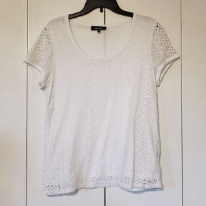 Nine West XL White Lace Layered Top